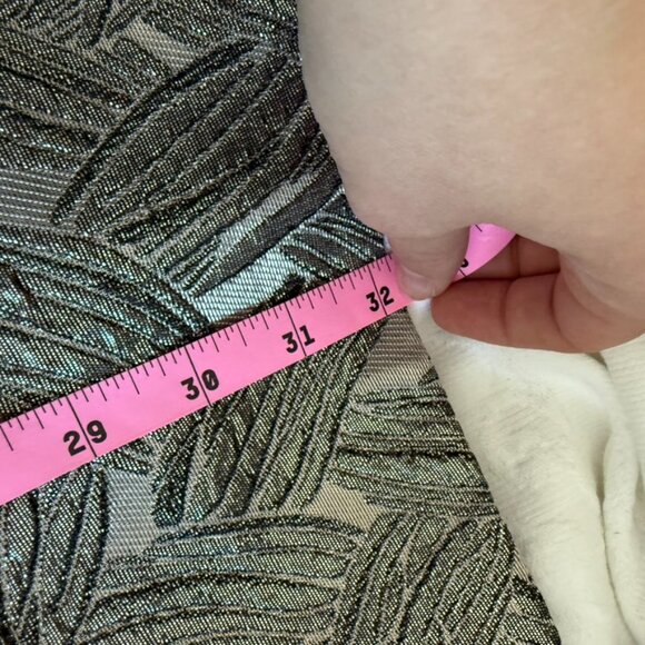 The Met OPERA Store Silver Coat Gunmetal Lame Black tie, wedding S - Picture 11 of 11